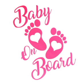 Auto sticker - Roze met voetjes