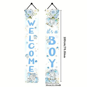Baby Deur Banner – Olifant (jongen)