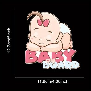 Auto sticker - Baby on board - liggende baby