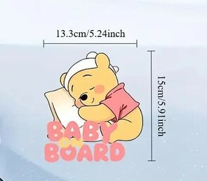 Auto sticker - slapende beer - baby on board