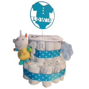 Pampertaart met taart-topper + naam en éénhoorntje