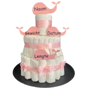 Pampertaart met Walvisjes Roze