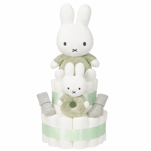 Luiertaart met Nijntje – Handgemaakt kraamcadeau in fluffy groen