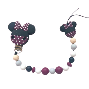 Siliconen tutterkoord met Minnie Mouse - Bordeaux
