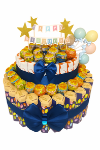 Snoeptaart – Happy Birthday – Lint | Luxe Cadeau met Smarties, Kinder & Chupa Chups