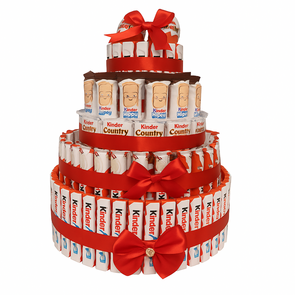 Luxe Kinder Chocolade Toren – 6-Laagse Cadeautaart met Maxi Surprise & Satijnen Strik