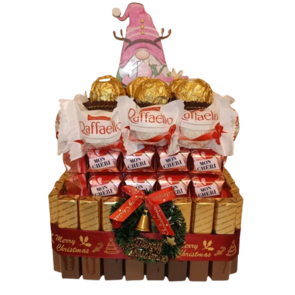 Kerst Snoeptaart Luxe – Merci, Raffaello, Mon Chéri & Ferrero – 17 cm