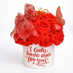 Handgemaakte Valentijn Bloemenbox – “Only Have Eyes For You”
