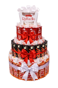 Handgemaakte Snoeptaart met KitKat, Mars, Twix & Raffaello – 4 Verdiepen