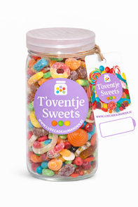 Luxe Snoeppot 250 ml – Hoogwaardige zure snoepjes (±200 g)