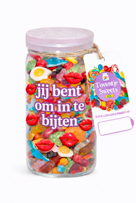 Luxe Snoeppot 250 ml – Liefde - Jij bent om in te bijten - Valentijn
