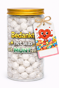 Luxe Snoeppot 1050 ml – "Bedankt, het was uit-MUNT-end!