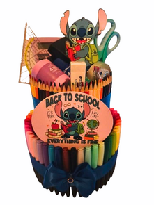 Luxe Stitch Schooltaart met Schoolspullen – Back to School Cadeau