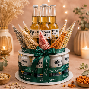 Corona bier- en snacktaart