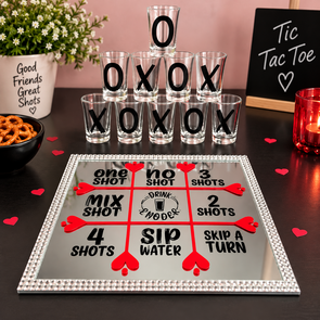 Tic Tac Toe Spel – Handgemaakt Drankspel met Shotglaasjes