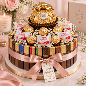 Luxe Kerstsnoeptaart met Ferrero Rocher, Raffaello en Merci