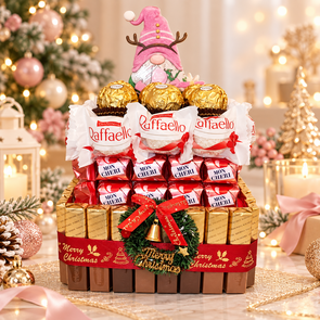 KKerst Snoeptaart met Ferrero Rocher, Raffaello & Mon Chéri– 17 cm