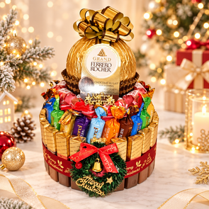 Luxe Kerst Snoeptaart met Grand Ferrero Rocher